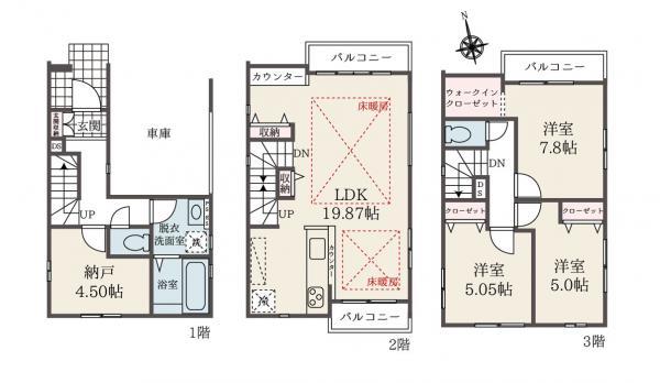 新築一戸建て浦安市当代島３丁目 新築一戸建て／全２棟千葉県浦安市当代島３丁目東西線浦安駅7499万円