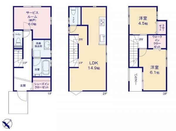 新築一戸建て市川市湊新田２丁目 新築一戸建て／全３棟千葉県市川市湊新田２丁目東西線行徳駅5680万円～6280万円