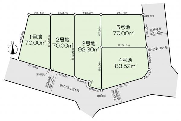 土地江戸川区上篠崎２丁目 売地／建築条件無し／全５区画東京都江戸川区上篠崎２丁目都営新宿線篠崎駅4790万円～5490万円