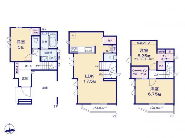 新築一戸建て葛飾区鎌倉３丁目 新築一戸建て／全３棟東京都葛飾区鎌倉３丁目北総鉄道新柴又駅4990万円～5290万円