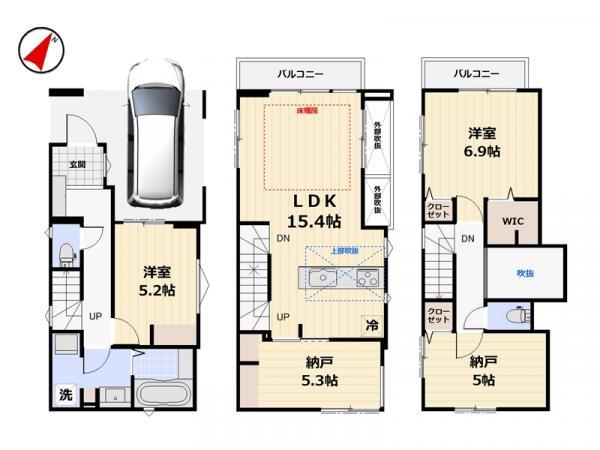 新築一戸建て市川市中山４丁目 新築一戸建て／全２棟千葉県市川市中山４丁目京成本線京成中山駅5280万円