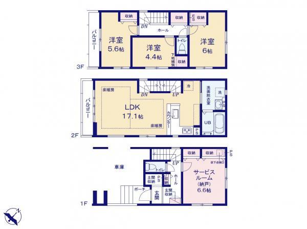 新築一戸建て市川市妙典３丁目 新築一戸建て／全３棟千葉県市川市妙典３丁目東西線妙典駅7390万円