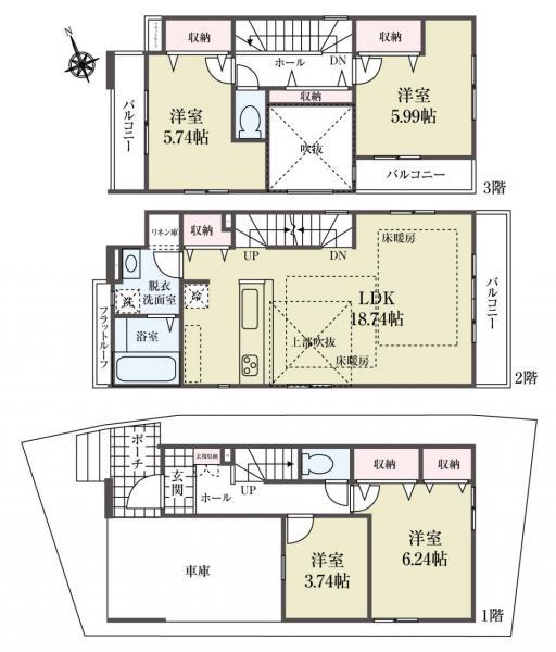 新築一戸建て市川市新井１丁目 新築一戸建て／全２棟千葉県市川市新井１丁目東西線浦安駅6599万円～6999万円