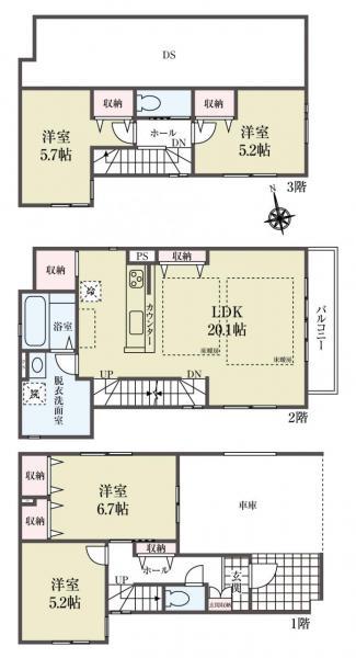 新築一戸建て北区岩渕町 新築一戸建て／全２棟東京都北区岩淵町南北線赤羽岩淵駅8999万円