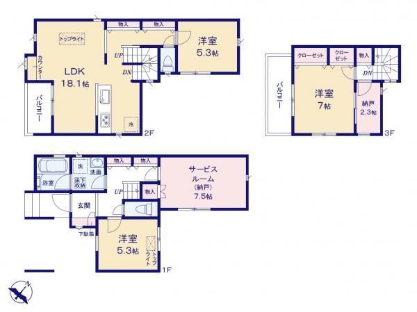 新築一戸建て北区上十条１丁目 新築一戸建て／全３棟東京都北区上十条１丁目JR埼京線十条駅9280万円～9580万円