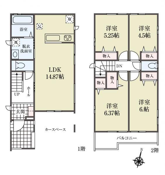 新築一戸建て江戸川区鹿骨５丁目 新築一戸建て／全２棟東京都江戸川区鹿骨５丁目JR中央・総武線小岩駅5590万円～5690万円