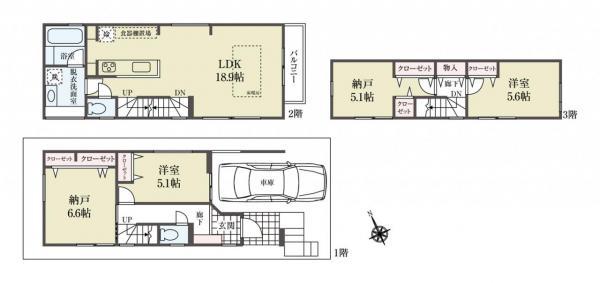 新築一戸建て市川市新井２丁目 新築一戸建て／全４棟千葉県市川市新井２丁目東西線南行徳駅5680万円～6180万円