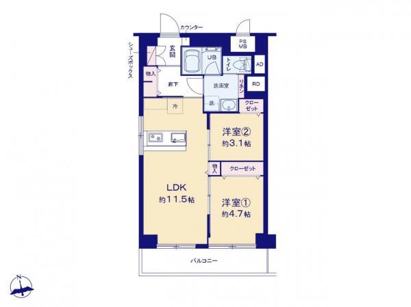 中古マンションハイコーポ松が谷東京都台東区松が谷４丁目日比谷線入谷駅4199万円