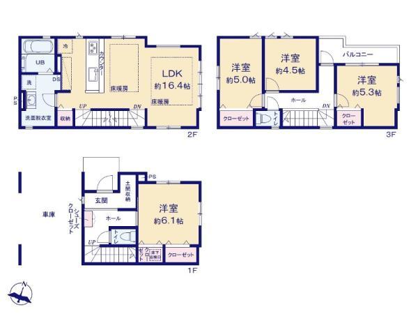 新築一戸建て北区上十条４丁目 新築一戸建て／全３棟東京都北区上十条４丁目JR埼京線十条駅8799万円～8999万円