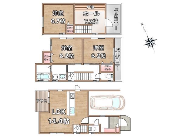 中古一戸建て江戸川区西一之江４丁目 中古一戸建て東京都江戸川区西一之江４丁目都営新宿線一之江駅4380万円