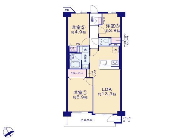 中古マンションコスモ町屋東京都足立区千住桜木２丁目千代田線町屋駅3180万円