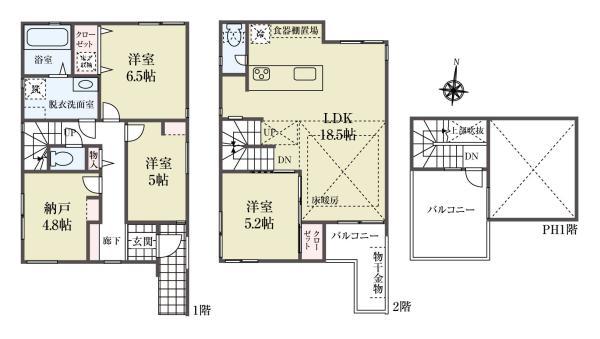 新築一戸建て江戸川区東小岩５丁目 新築一戸建て／全４棟東京都江戸川区東小岩５丁目JR中央・総武線小岩駅6780万円