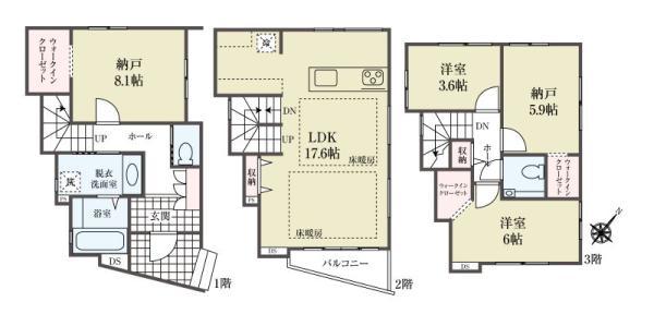 新築一戸建て江東区亀戸３丁目 新築一戸建て／全３棟東京都江東区亀戸３丁目JR中央・総武線亀戸駅9999万円～1億999万円