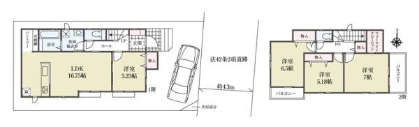 新築一戸建て松戸市栗山 新築一戸建て／全２棟千葉県松戸市栗山北総鉄道矢切駅4390万円