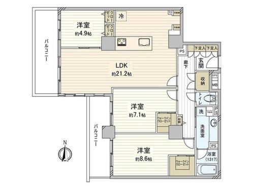 中古マンションシテヌーブ北千住３０Ａ棟東京都足立区千住曙町千代田常磐線北千住駅7680万円