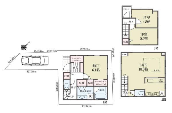 新築一戸建て足立区江北３丁目 新築一戸建て 東京都足立区江北３丁目日暮里・舎人ライナー江北駅4480万円