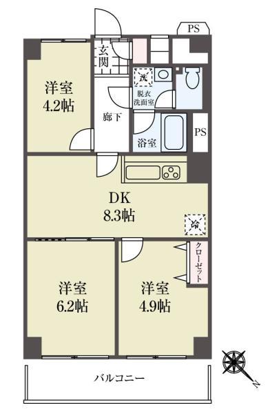 中古マンションローズハイツ平井東京都江戸川区平井７丁目JR中央・総武線平井駅3399万円