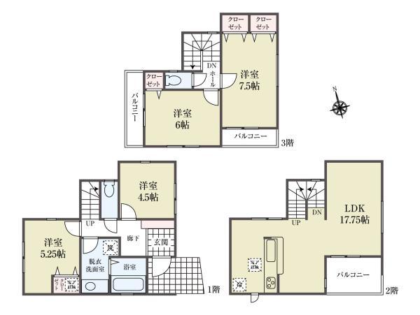 新築一戸建て江戸川区松江７丁目 新築一戸建て／全２棟東京都江戸川区松江７丁目都営新宿線一之江駅5980万円