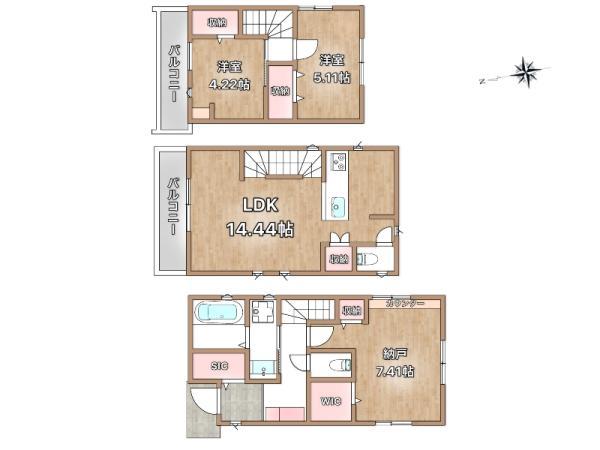 新築一戸建て江戸川区中葛西２丁目 新築一戸建て東京都江戸川区中葛西２丁目東京メトロ東西線葛西駅5480万円