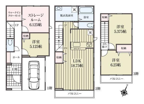 新築一戸建て江戸川区東瑞江２丁目 新築一戸建て／全３棟東京都江戸川区東瑞江２丁目都営新宿線瑞江駅6480万円