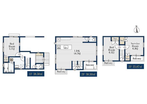 新築一戸建て北区堀船３丁目 新築一戸建て／全２棟東京都北区堀船３丁目都電荒川線梶原駅6480万円～6980万円
