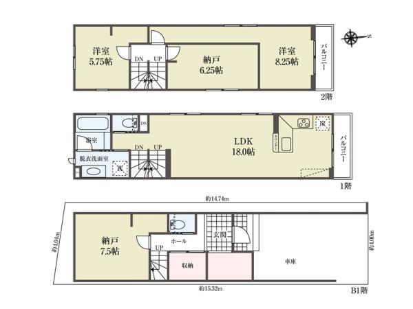 新築一戸建て中野区中央３丁目　新築一戸建て／全２棟東京都中野区中央３丁目JR中央線中野駅1億1680万円～1億1880万円