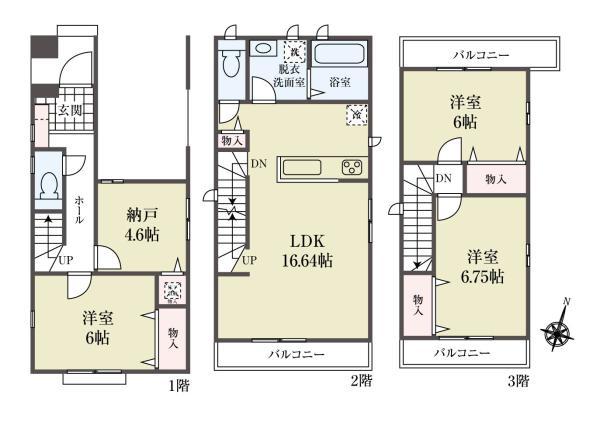 新築一戸建て江戸川区鹿骨３丁目 新築一戸建て／全２棟東京都江戸川区鹿骨３丁目都営新宿線篠崎駅5490万円
