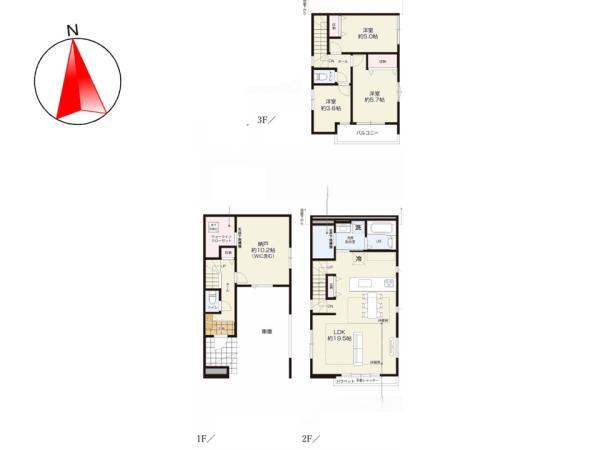 新築一戸建て足立区鹿浜５丁目 新築一戸建て／全３棟東京都足立区鹿浜５丁目日暮里・舎人ライナー谷在家駅5499万円～5799万円