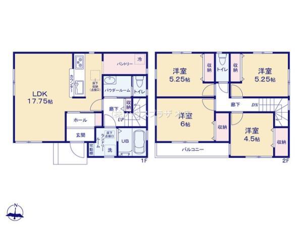 新築一戸建て足立区保木間３丁目 新築一戸建て／全２棟東京都足立区保木間３丁目東武伊勢崎線竹ノ塚駅5490万円