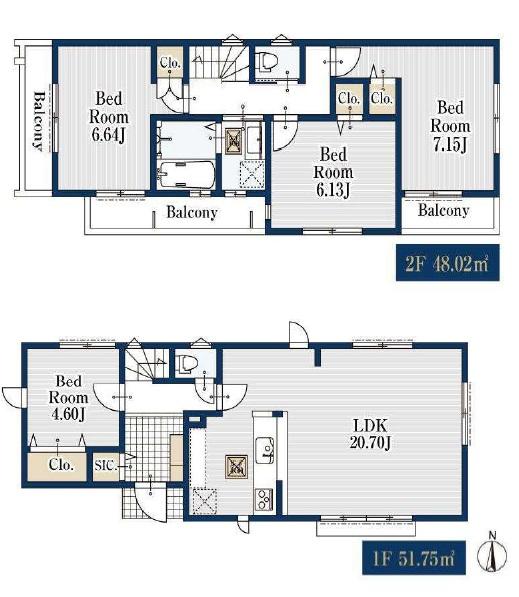 新築一戸建て足立区中川２丁目 新築一戸建て／全２棟東京都足立区中川２丁目千代田常磐線亀有駅5980万円～6780万円