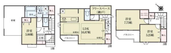 新築一戸建て市川市塩焼３丁目 新築一戸建て／全２棟千葉県市川市塩焼３丁目東京メトロ東西線妙典駅7190万円～7690万円