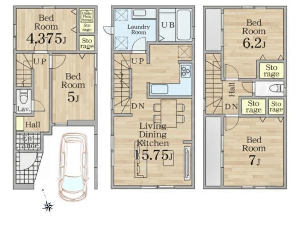 新築一戸建て江戸川区東小松川２丁目 新築一戸建て東京都江戸川区東小松川２丁目都営新宿線船堀駅6490万円