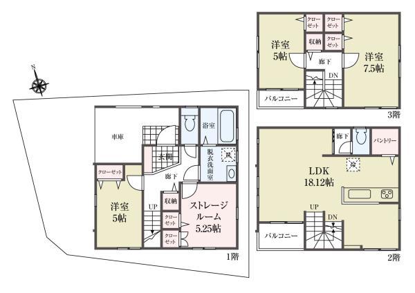 新築一戸建て江戸川区大杉３丁目 新築一戸建て／全２棟東京都江戸川区大杉３丁目都営新宿線一之江駅5780万円～6180万円