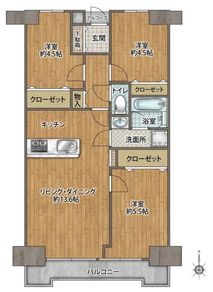 中古マンションライオンズプラザ北綾瀬東京都足立区大谷田３丁目東京メトロ千代田線北綾瀬駅3980万円
