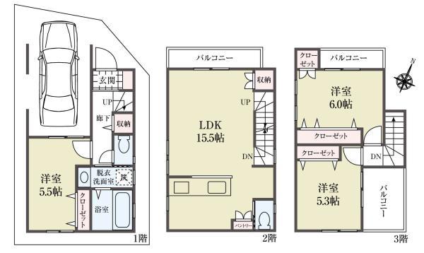 新築一戸建て江戸川区鹿骨５丁目 新築一戸建て東京都江戸川区鹿骨５丁目都営新宿線篠崎駅5480万円