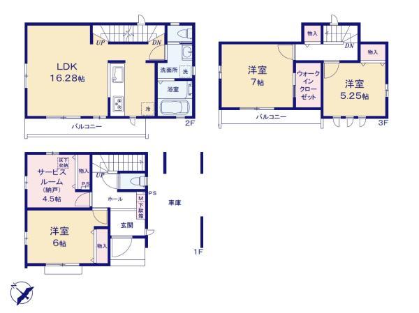 新築一戸建て市川市押切 新築一戸建て／全２棟千葉県市川市押切東京メトロ東西線行徳駅6490万円～6790万円